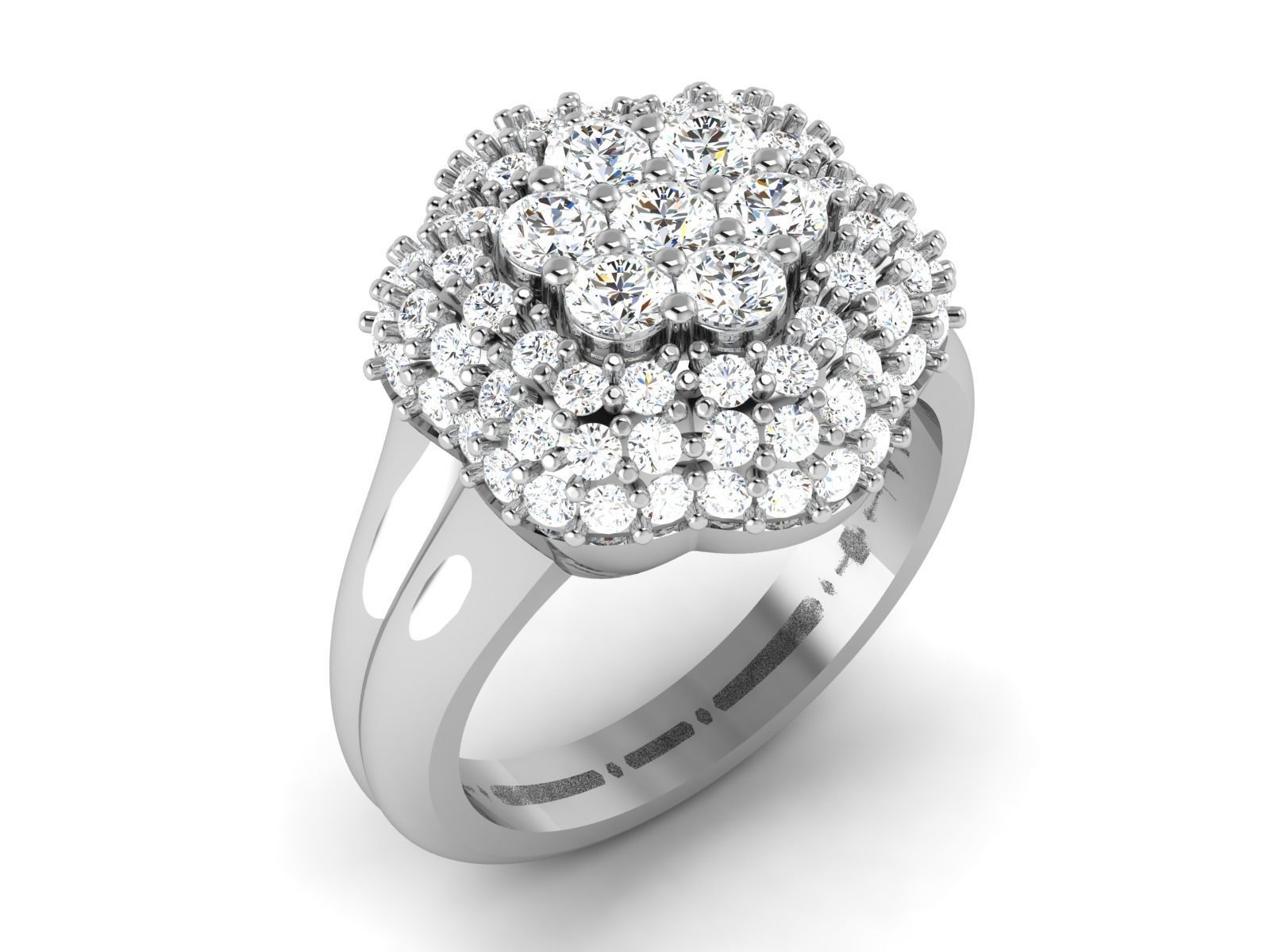 Solitaire ring model 3D print model_16
