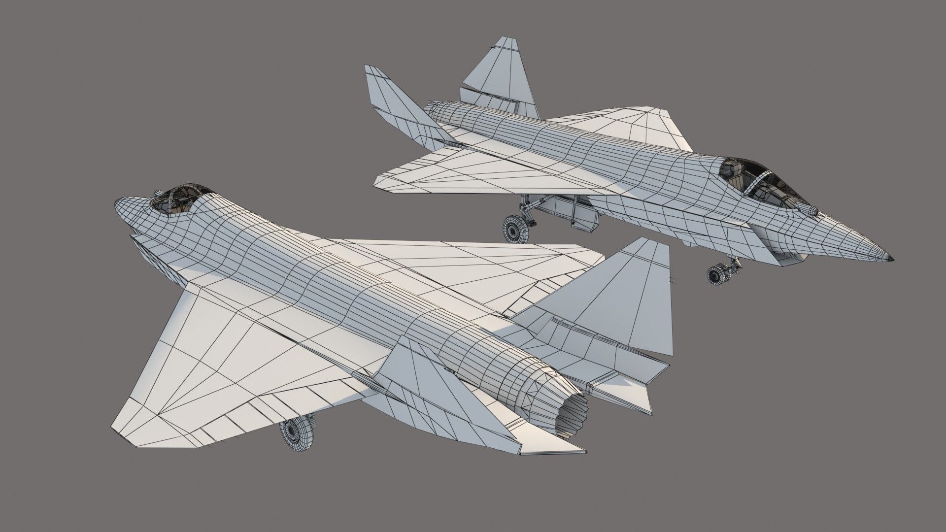 Sukhoi checkmate T-75 LTS Low-poly 3D model_16