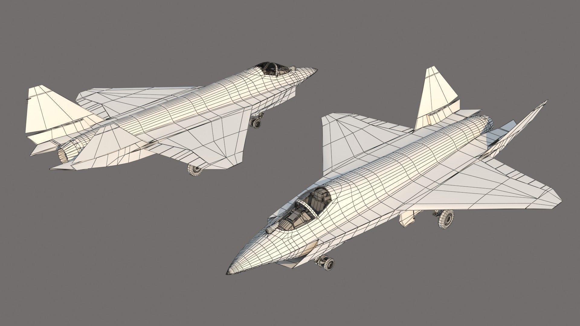 Sukhoi checkmate T-75 LTS Low-poly 3D model_15