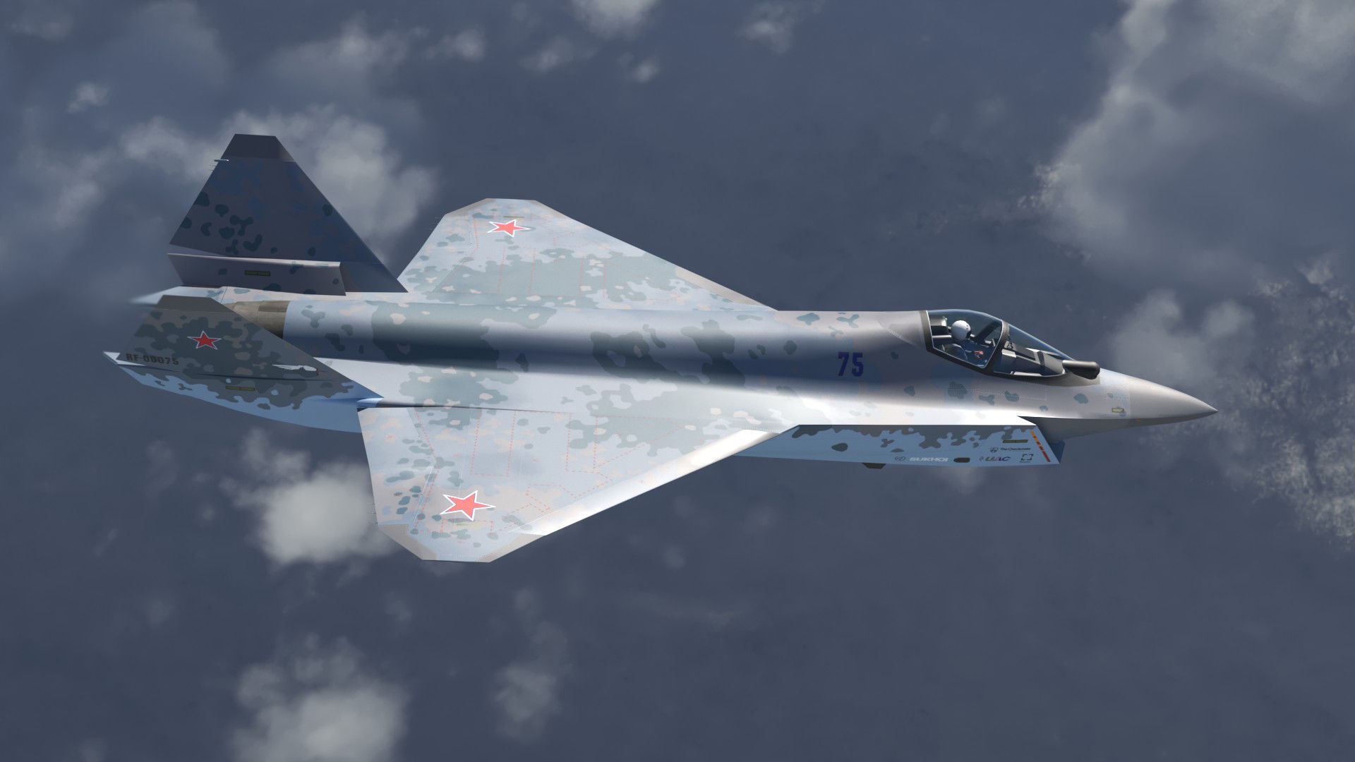 Sukhoi checkmate T-75 LTS Low-poly 3D model_6