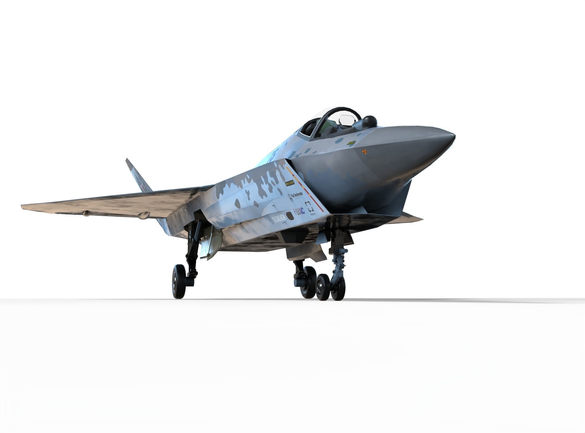 Sukhoi checkmate T-75 LTS Low-poly 3D model_5