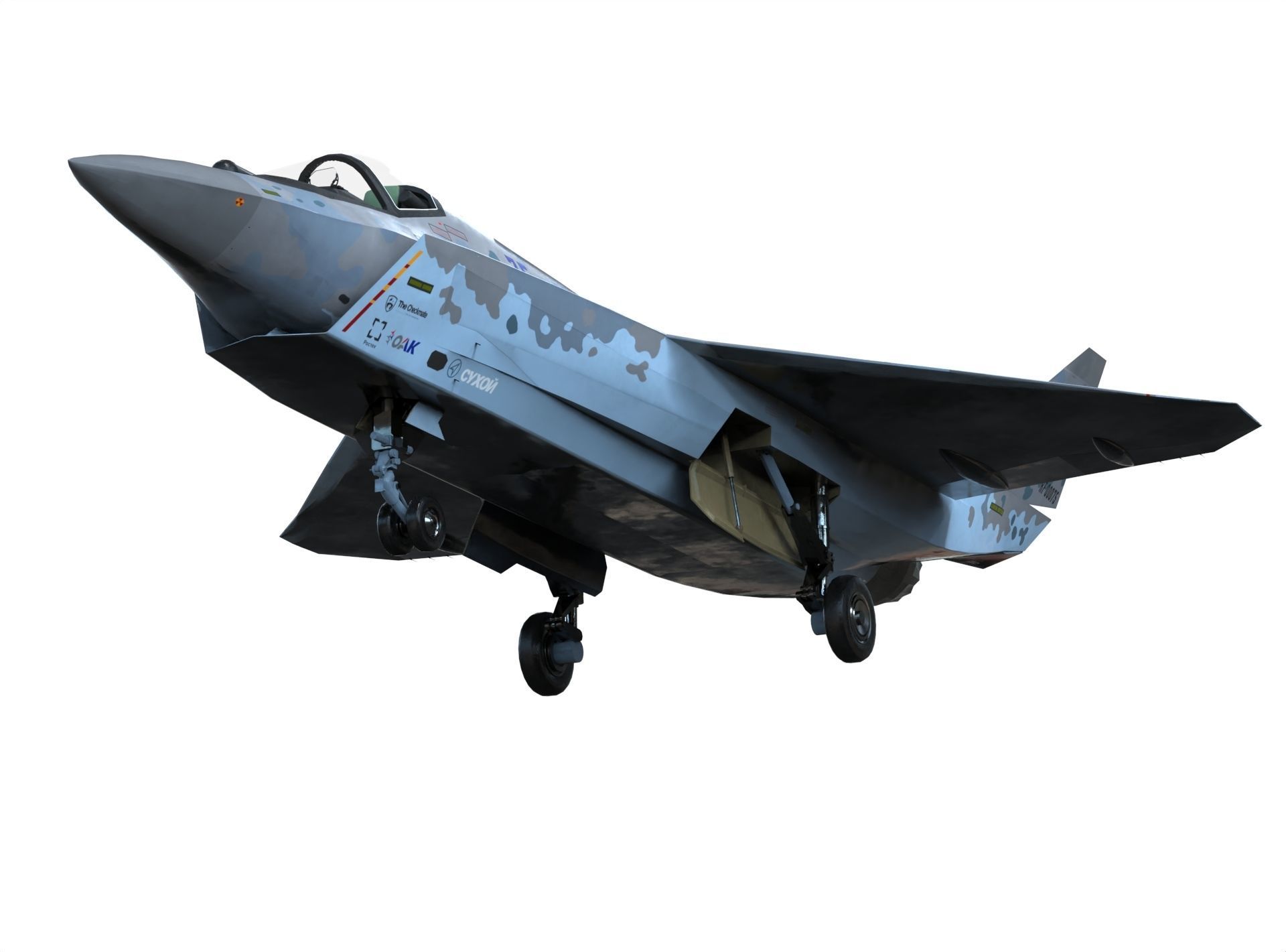 Sukhoi checkmate T-75 LTS Low-poly 3D model_1