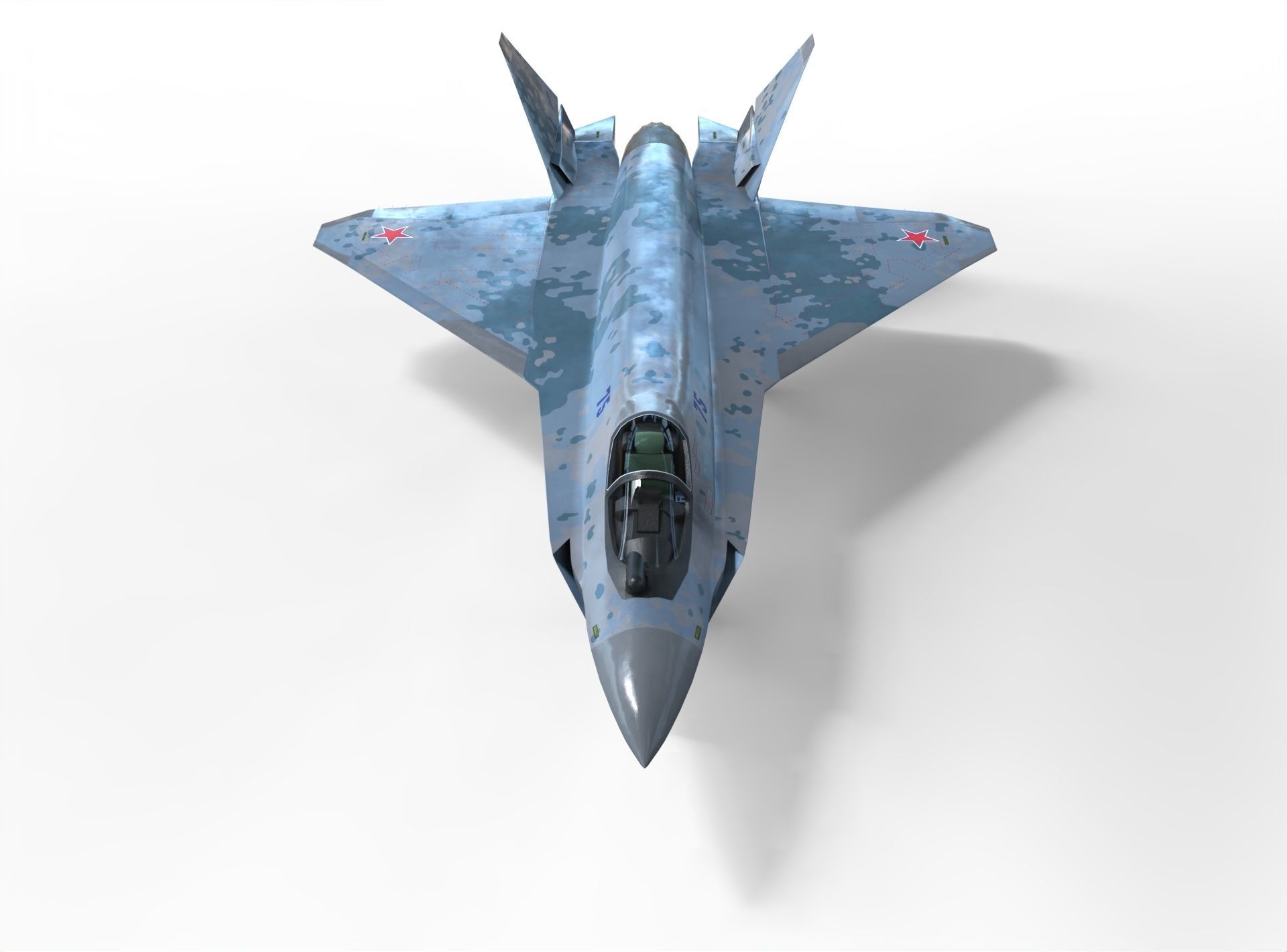 Sukhoi checkmate T-75 LTS Low-poly 3D model_10