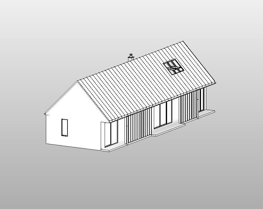 Bungalow 3 - Created with fully parametric Revit Families  Low-poly 3D model_6