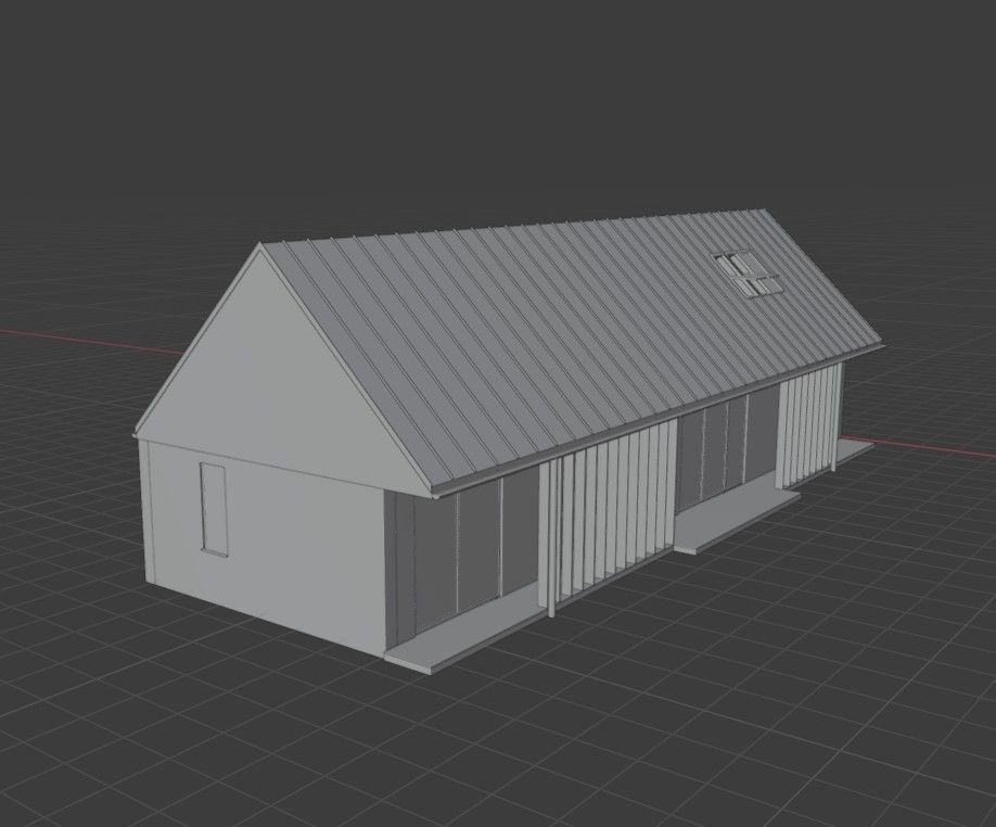 Bungalow 3 - Created with fully parametric Revit Families  Low-poly 3D model_7