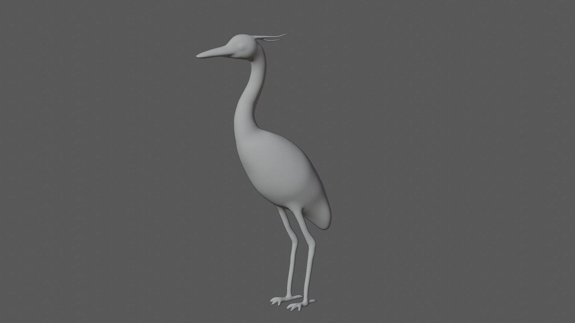 Egret great Low-poly 3D model_6