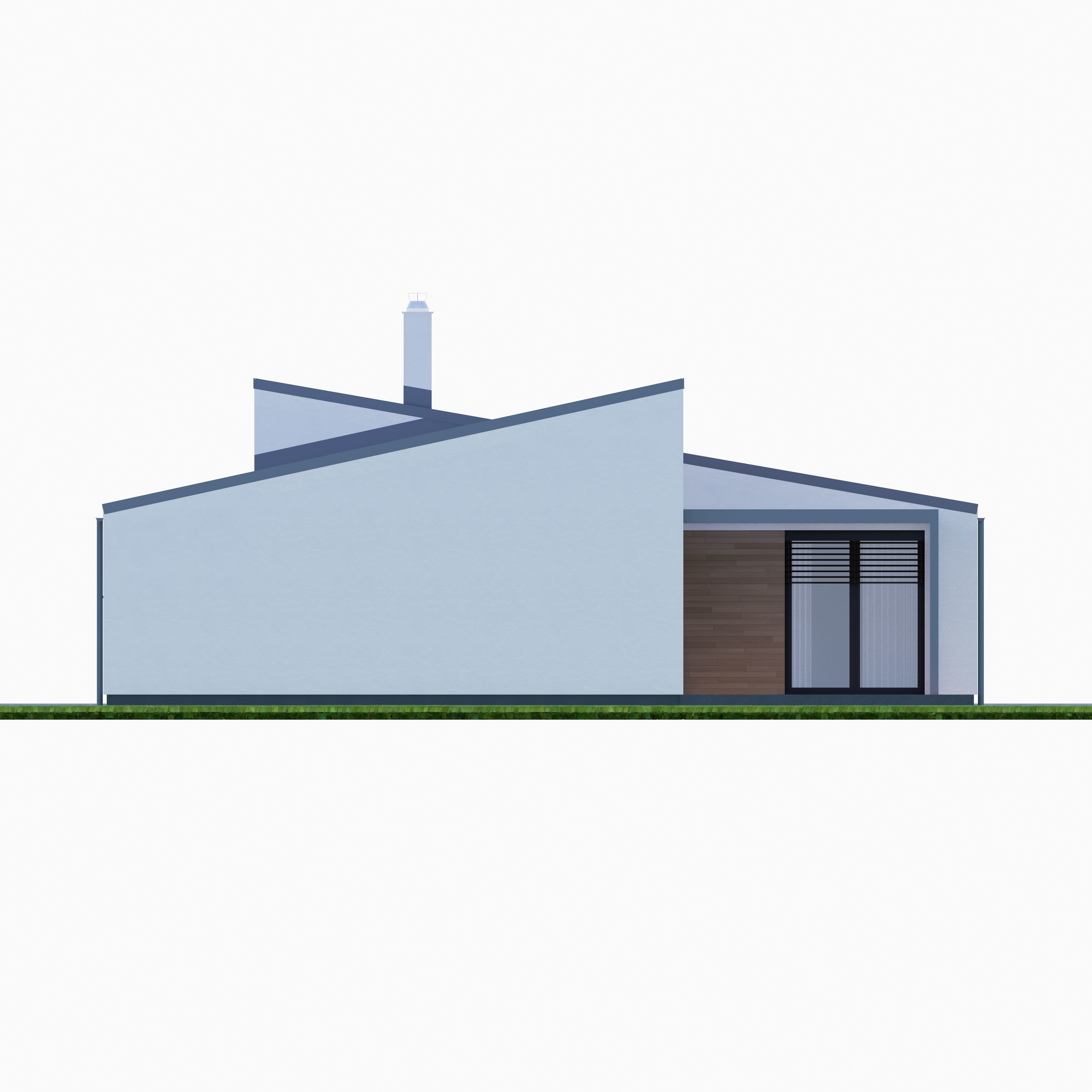 Bungalow 6 - Created with fully parametric Revit Families  Low-poly 3D model_4