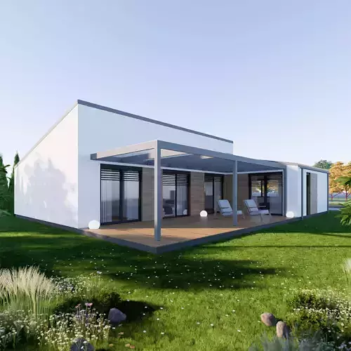 Bungalow 6 - Created with fully parametric Revit Families 