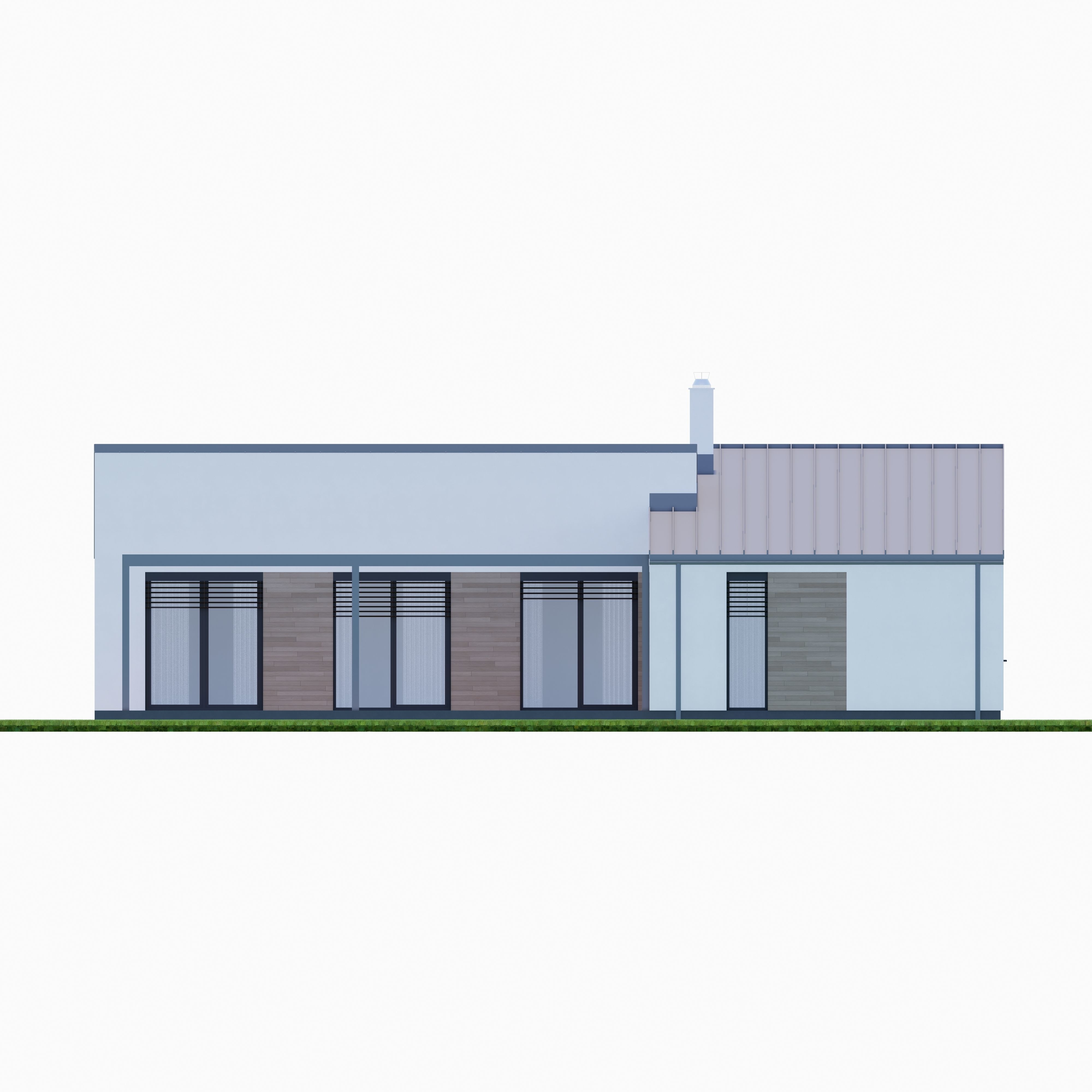 Bungalow 6 - Created with fully parametric Revit Families  Low-poly 3D model_5