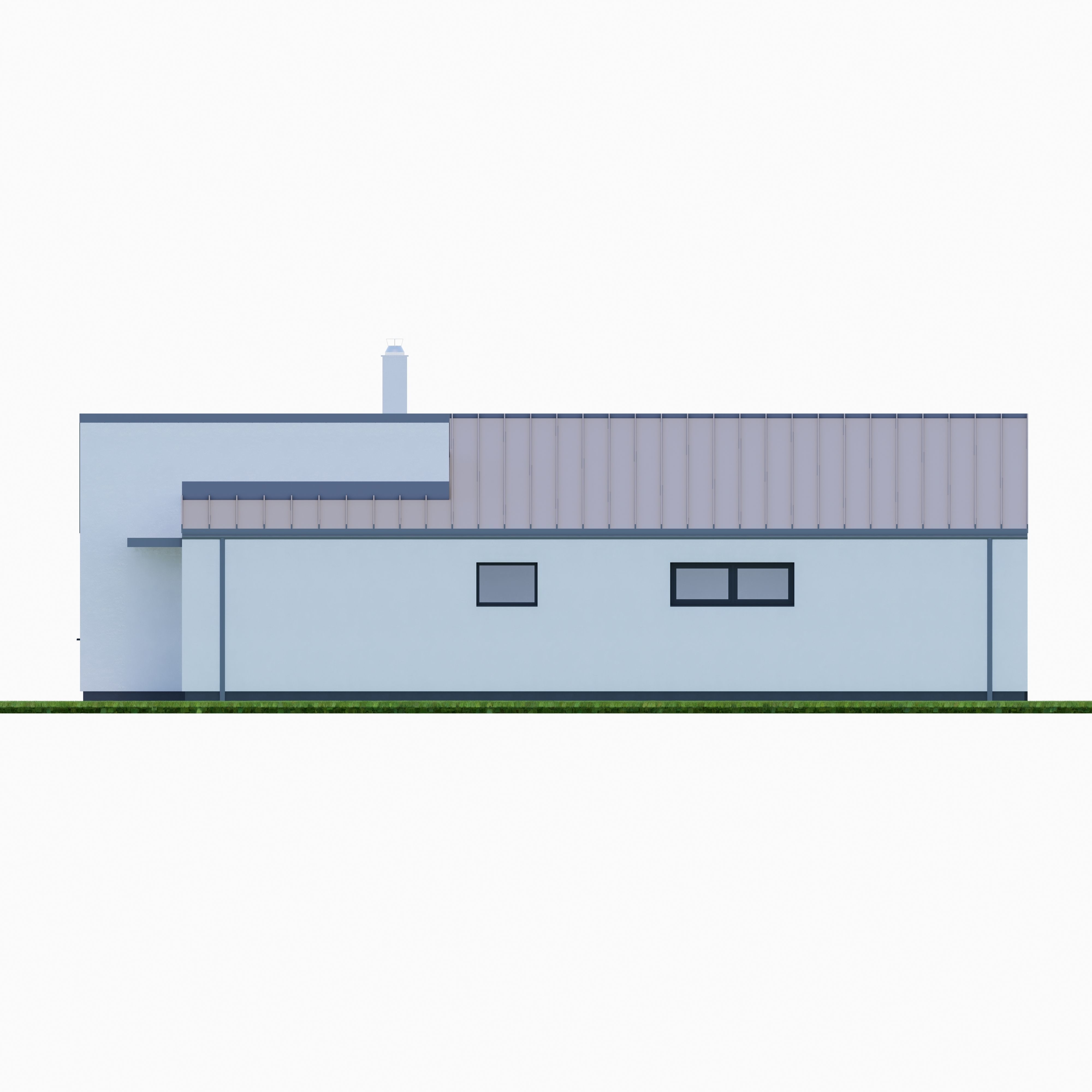 Bungalow 6 - Created with fully parametric Revit Families  Low-poly 3D model_3