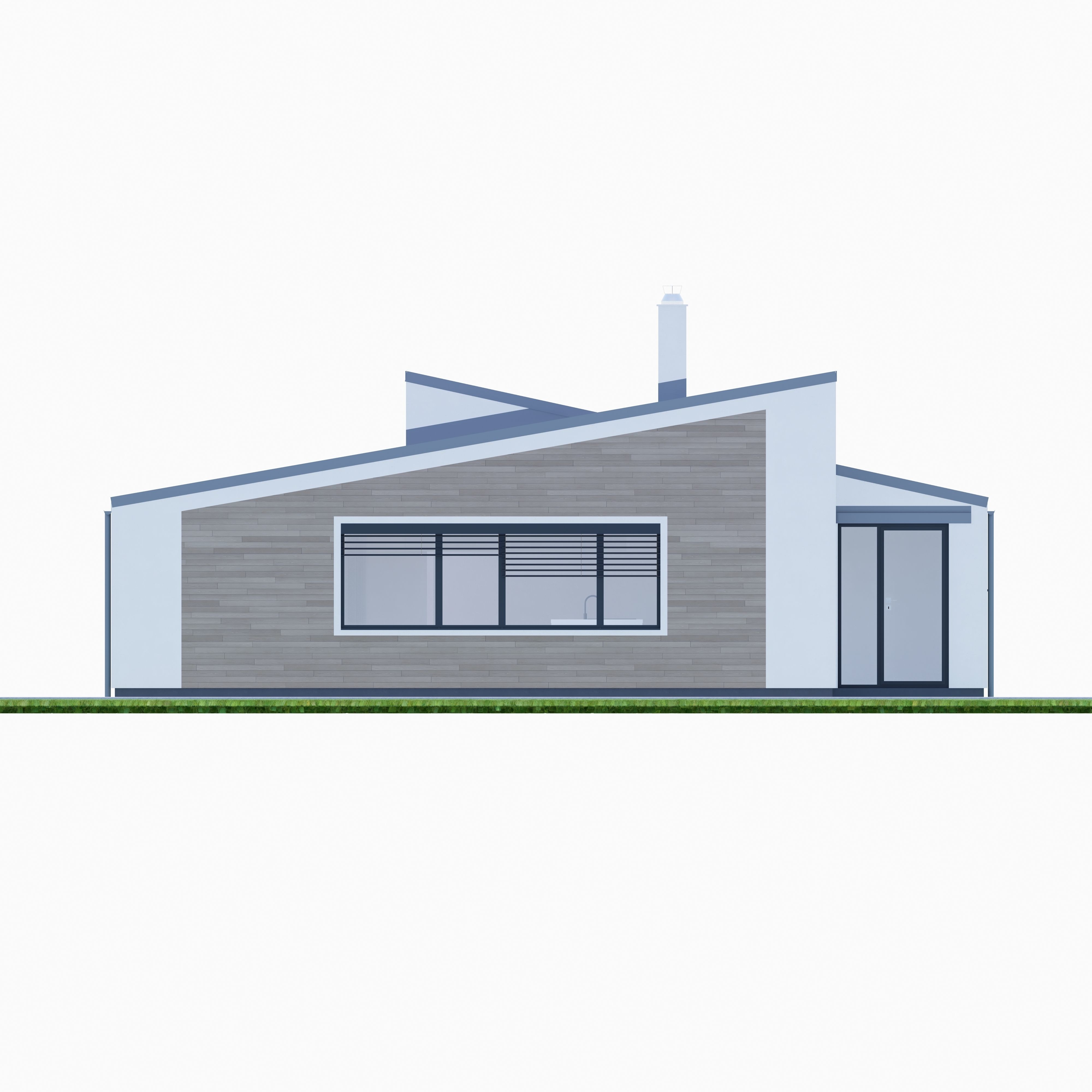 Bungalow 6 - Created with fully parametric Revit Families  Low-poly 3D model_2