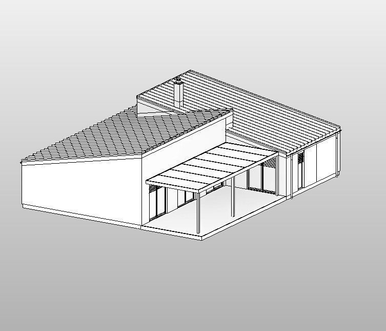 Bungalow 6 - Created with fully parametric Revit Families  Low-poly 3D model_6
