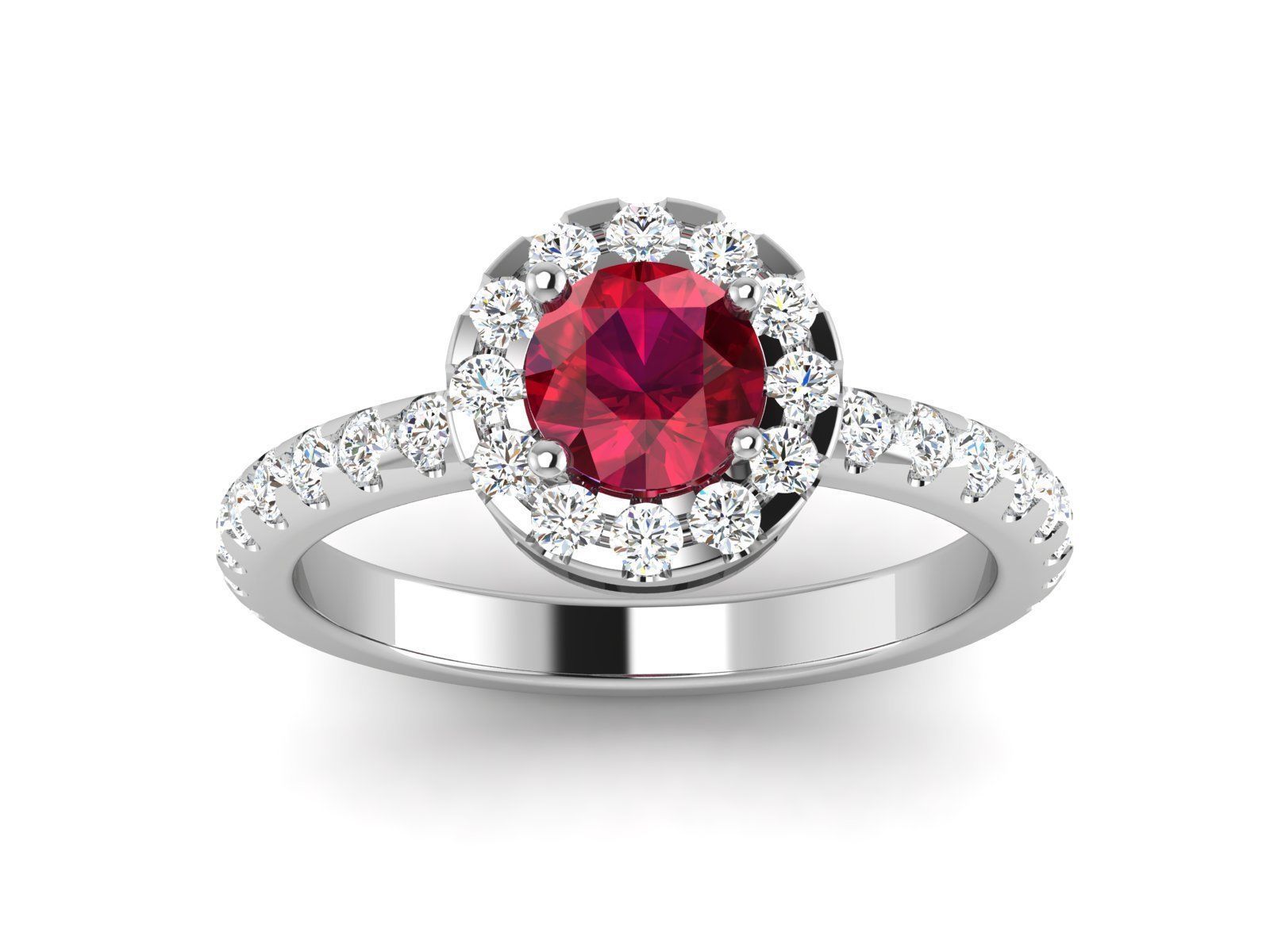 Solitaire ring model 3D print model_7