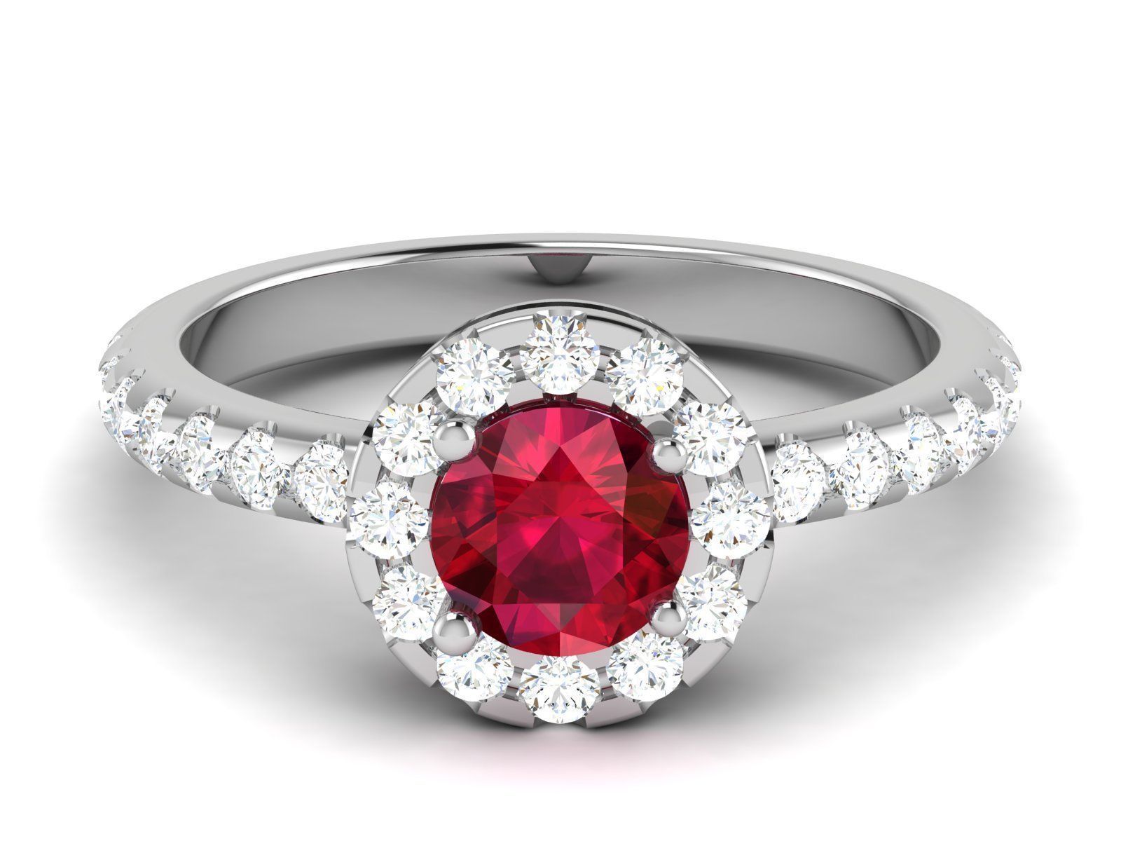 Solitaire ring model 3D print model_4