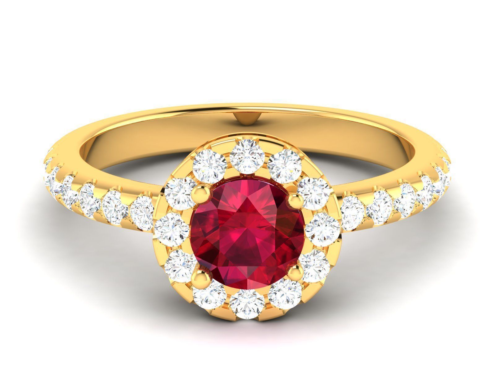 Solitaire ring model 3D print model_5