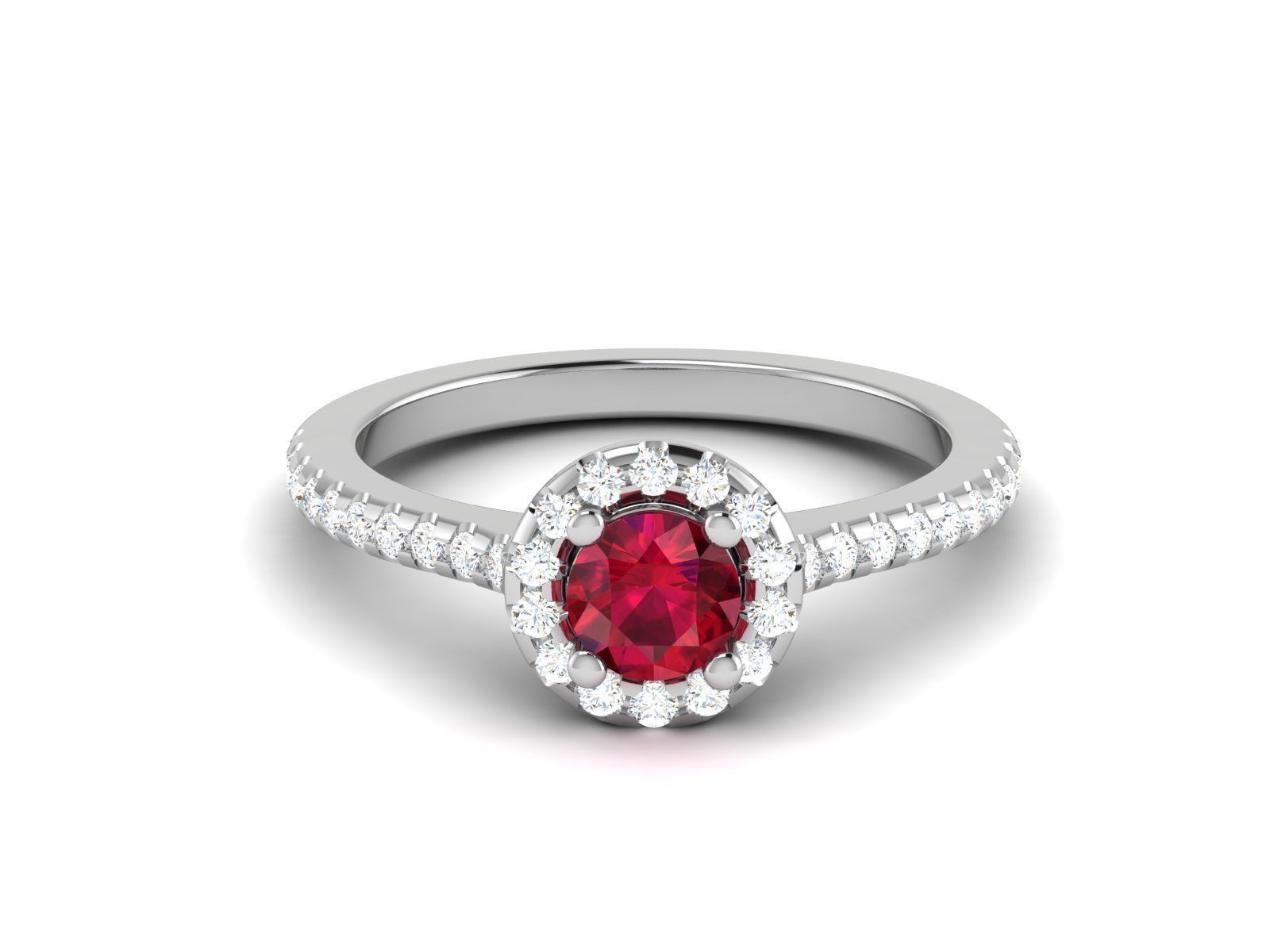 Solitaire ring model 3D print model_6