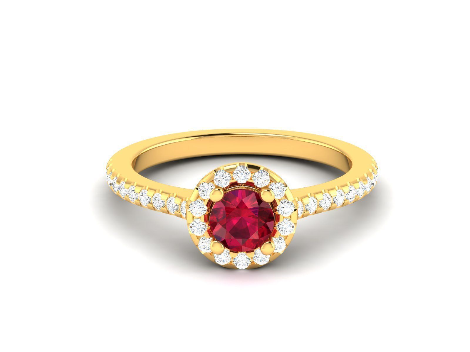 Solitaire ring model 3D print model_7