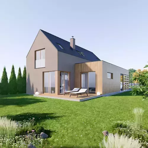 Family House 2 - Created with fully parametric Revit Families 