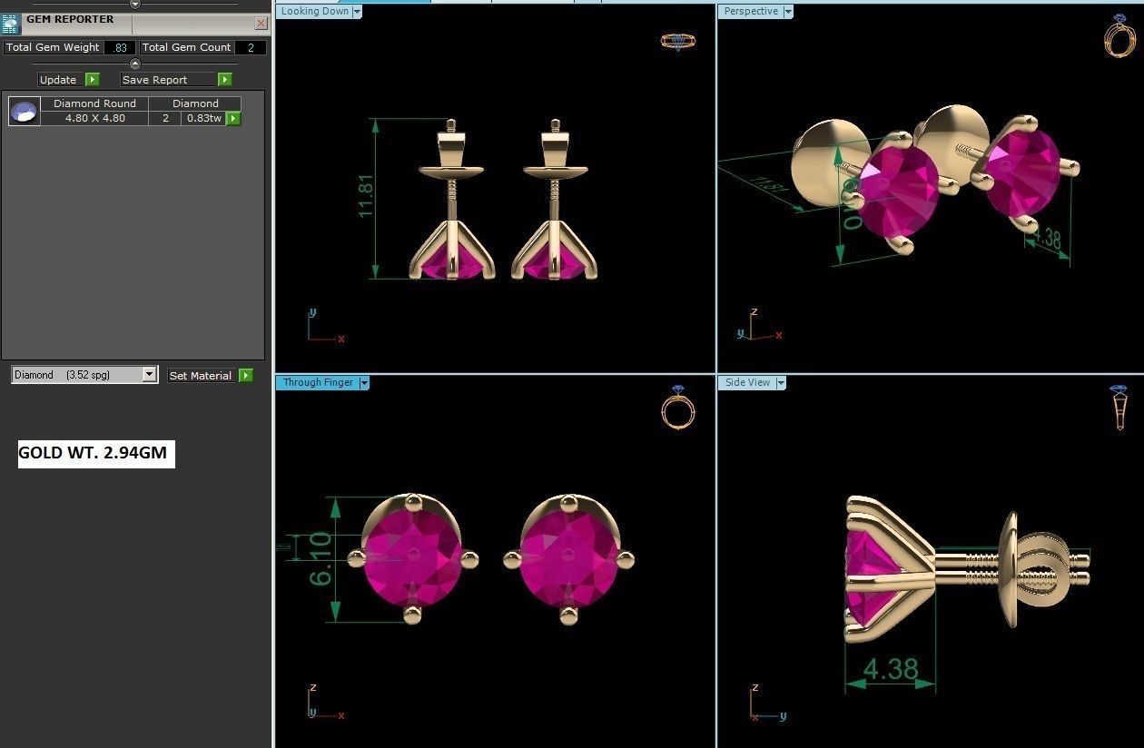 Women earrings 3D print model_9