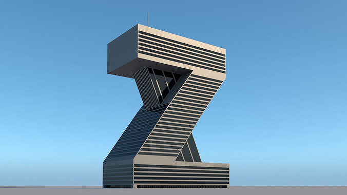High-rise building skyscraper  letter Z 3D model 3D model