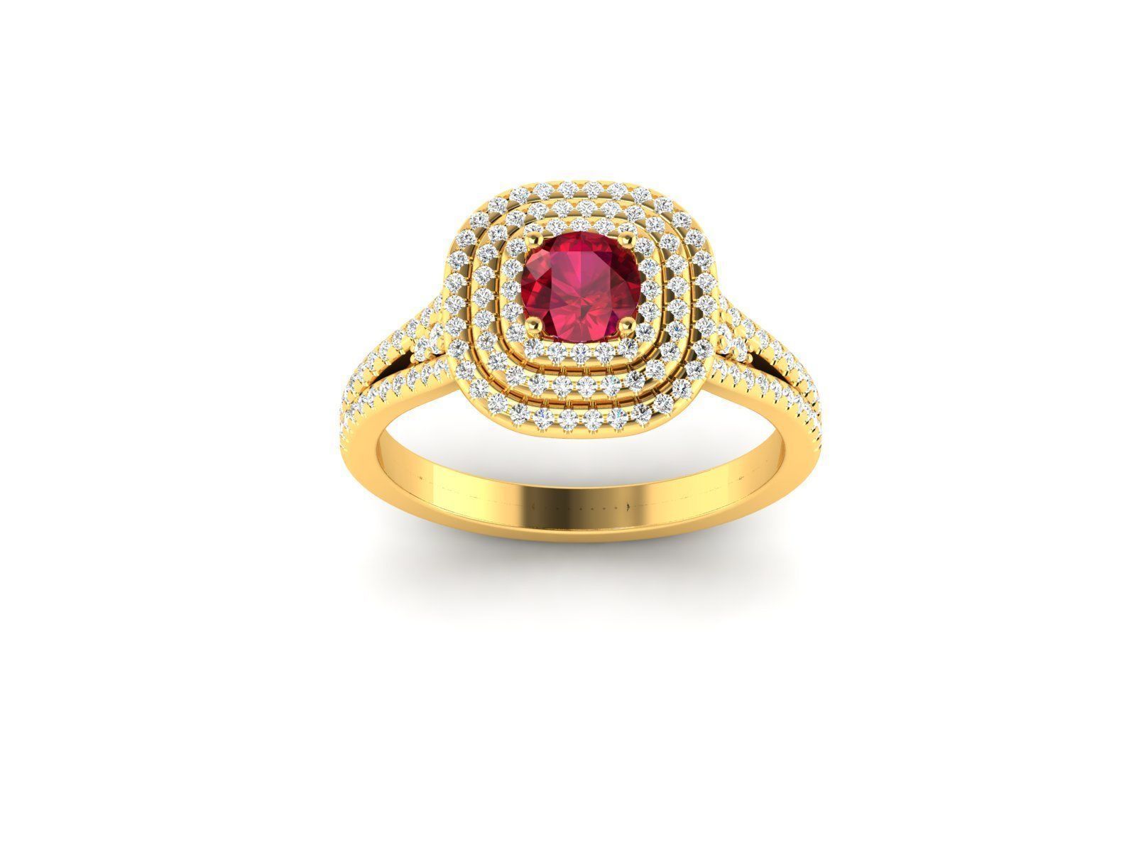 Solitaire ring model 3D print model_8