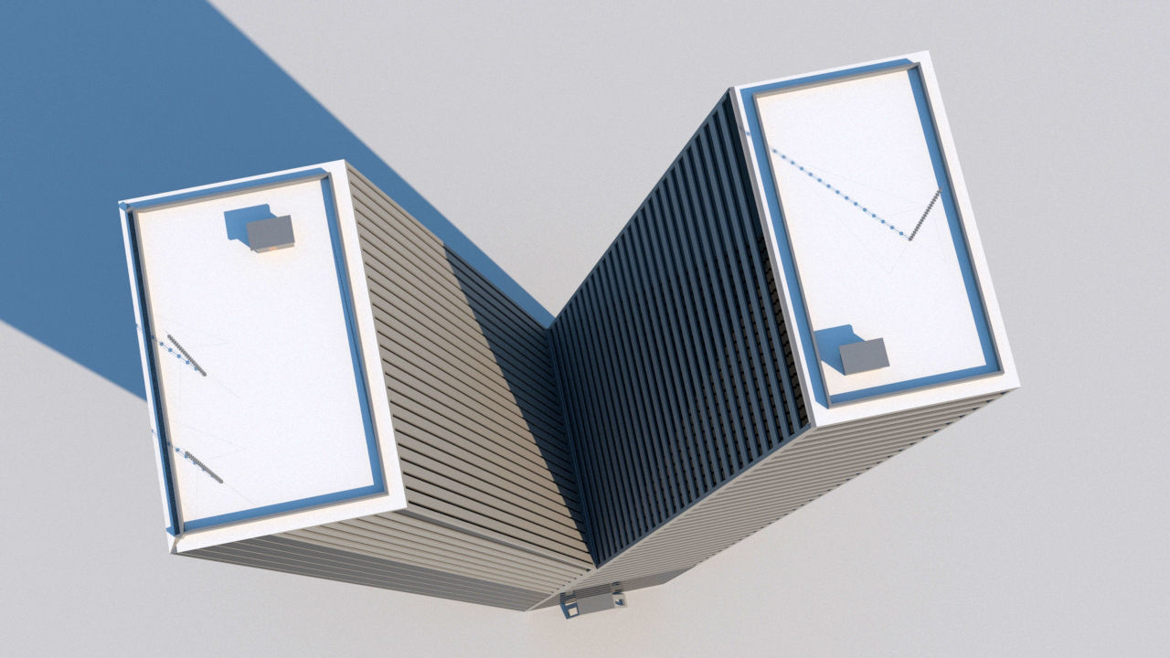 High-rise building skyscraper  letter V 3D model 3D model_3