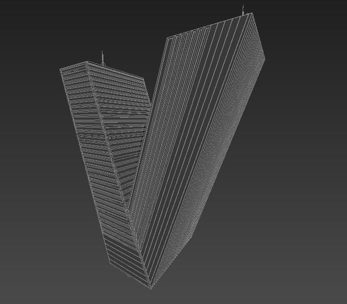 High-rise building skyscraper  letter V 3D model 3D model_7