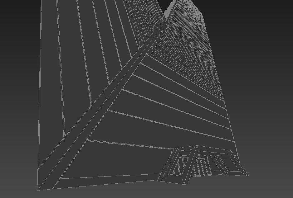 High-rise building skyscraper  letter V 3D model 3D model_12