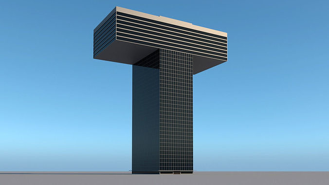High-rise building skyscraper  letter T 3D model 3D model