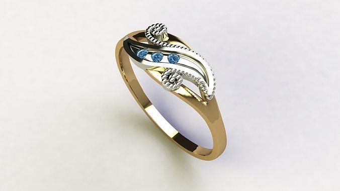Ring with diamonds und2123 3D print model