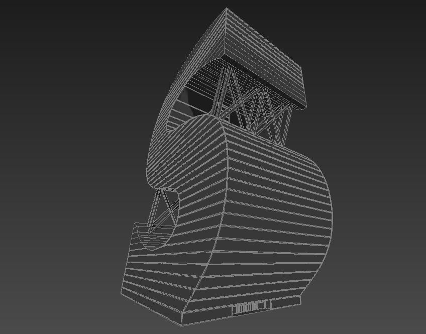 High-rise building skyscraper  letter S 3D model 3D model_9