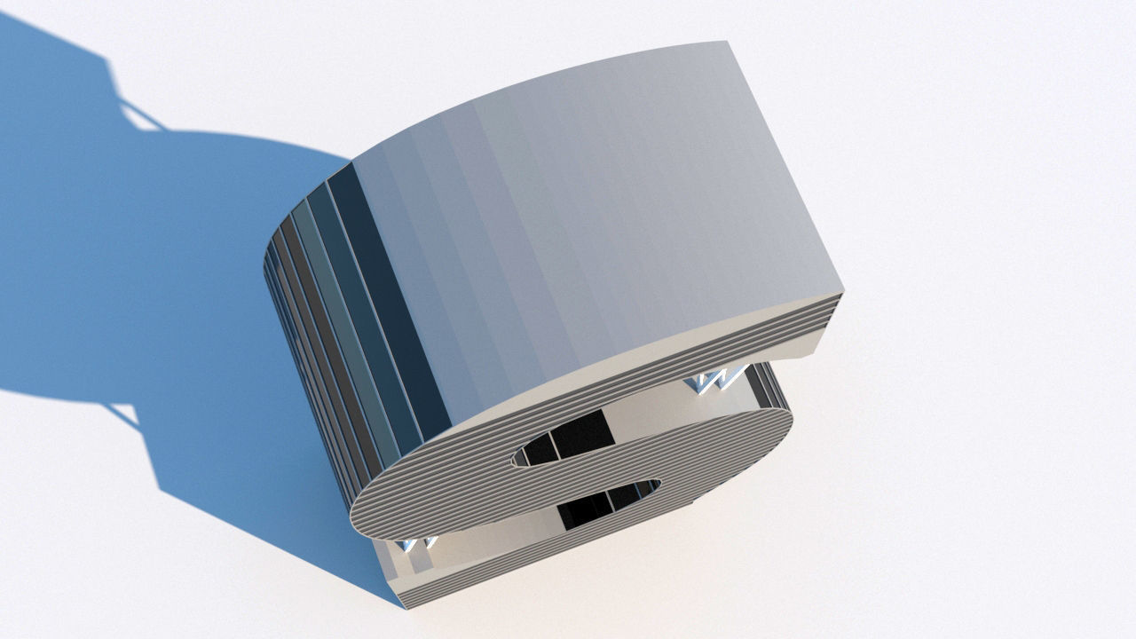 High-rise building skyscraper  letter S 3D model 3D model_3