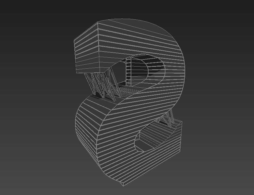 High-rise building skyscraper  letter S 3D model 3D model_7