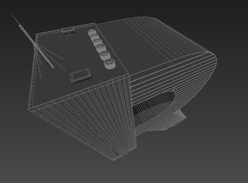 High-rise building skyscraper  letter R 3D model 3D model_8