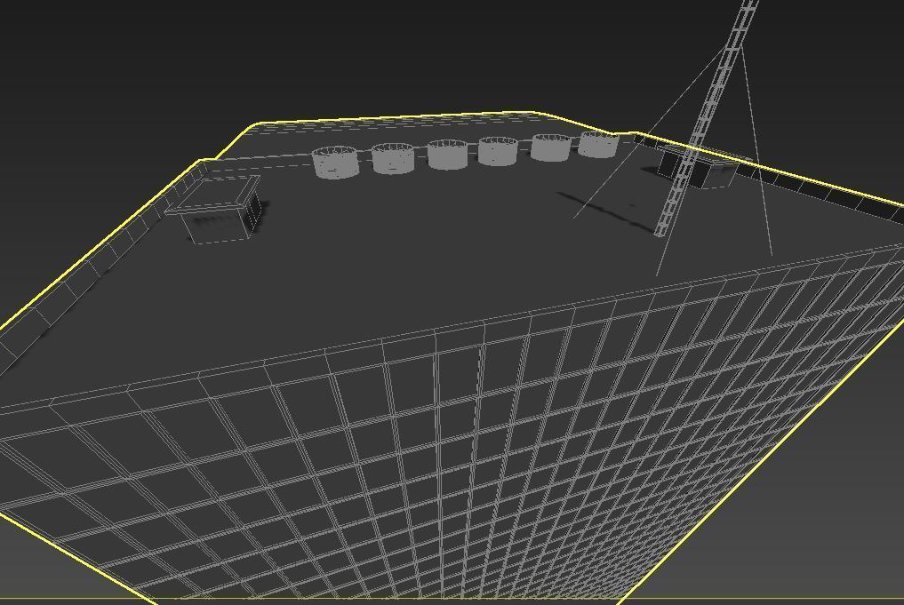 High-rise building skyscraper  letter R 3D model 3D model_10