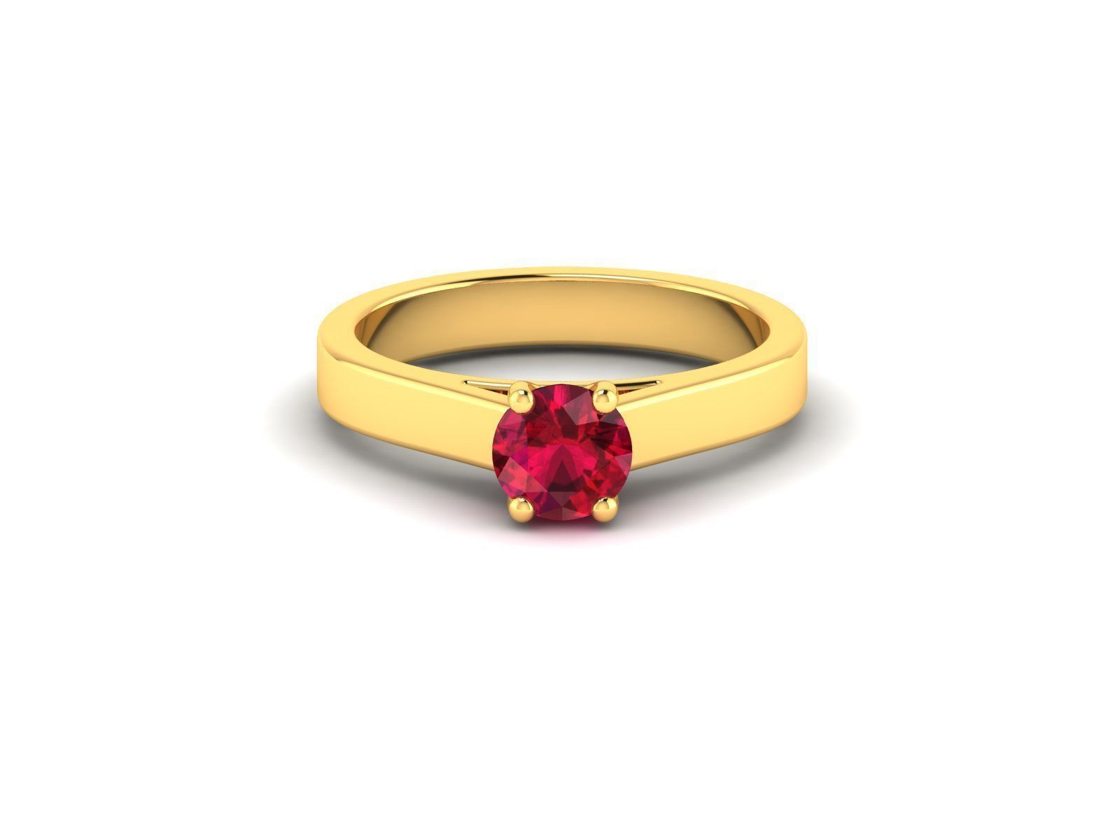 Solitaire ring model 3D print model_6