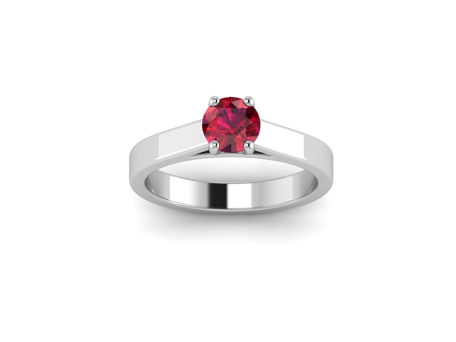 Solitaire ring model 3D print model_5