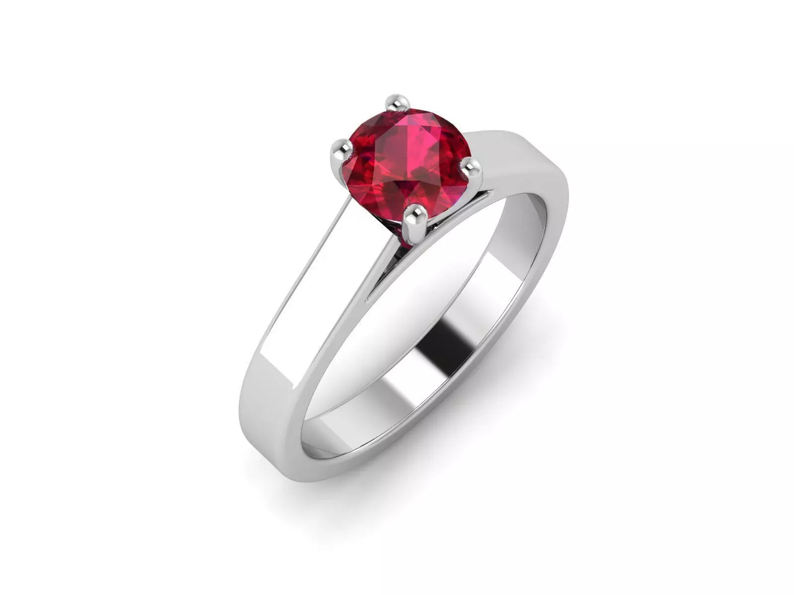 Solitaire ring model 3D print model_0