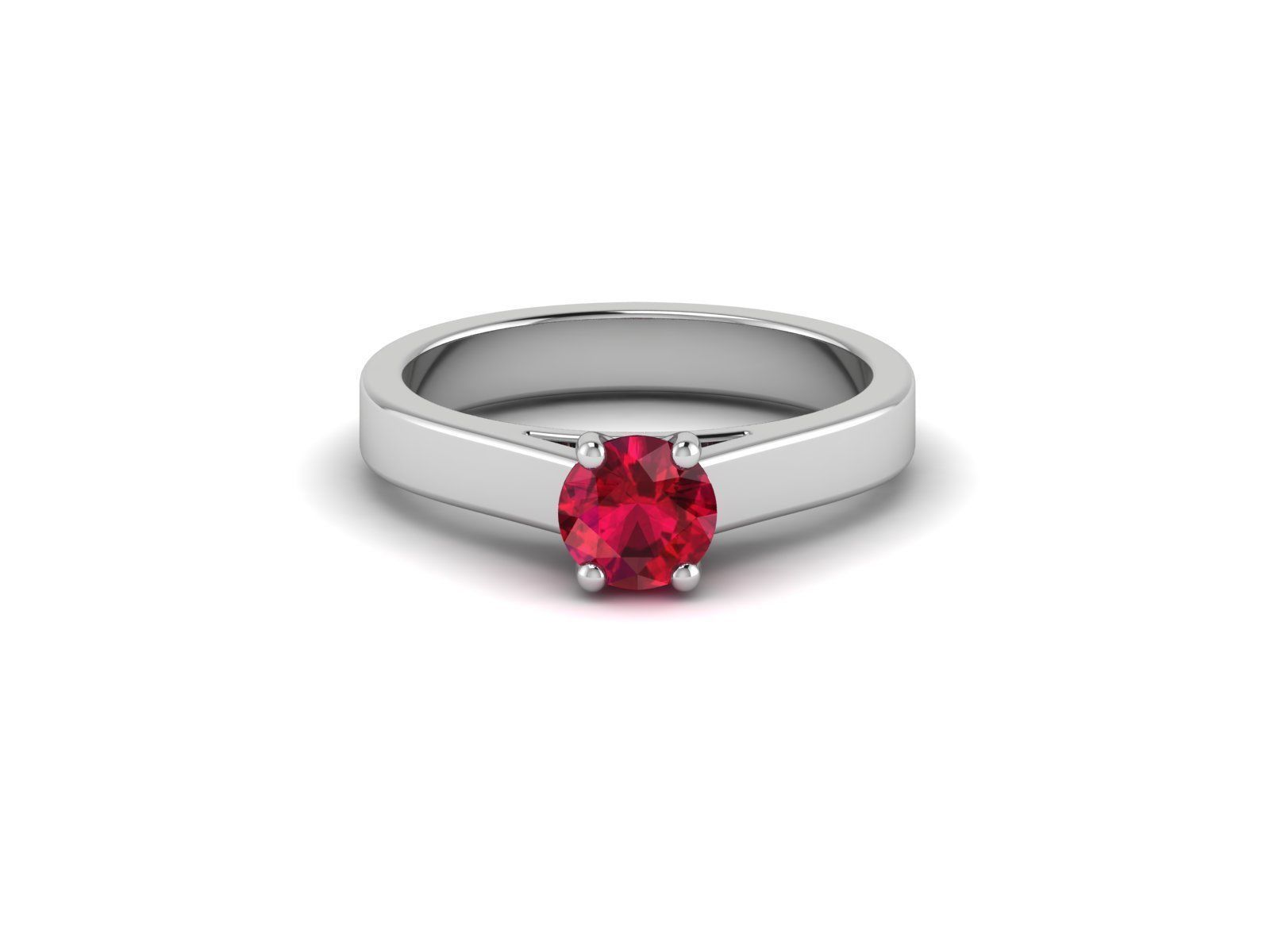 Solitaire ring model 3D print model_4