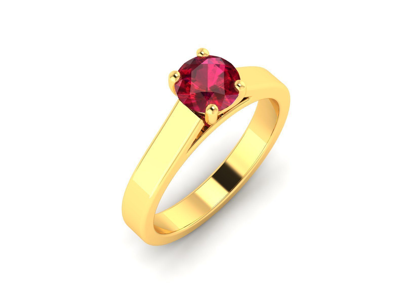 Solitaire ring model 3D print model_8