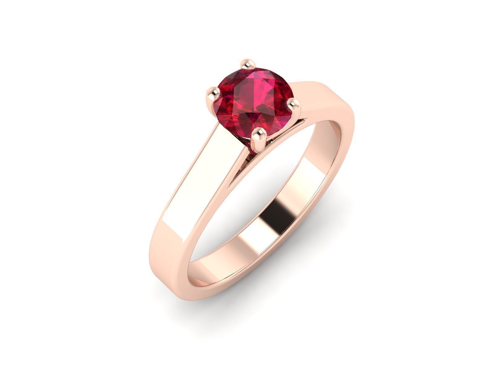 Solitaire ring model 3D print model_3