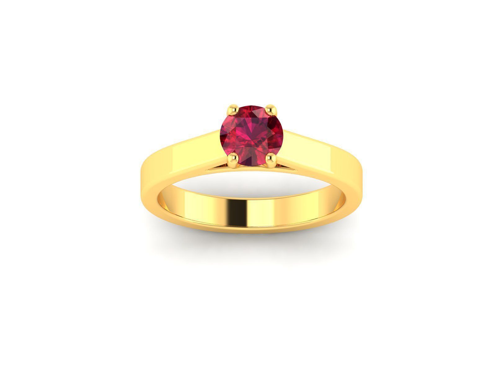Solitaire ring model 3D print model_7