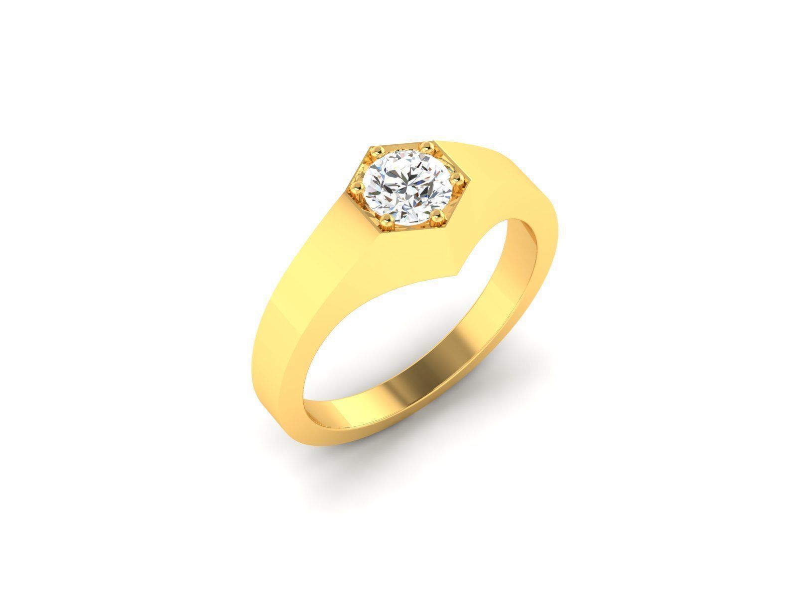 Solitaire ring model 3D print model_9