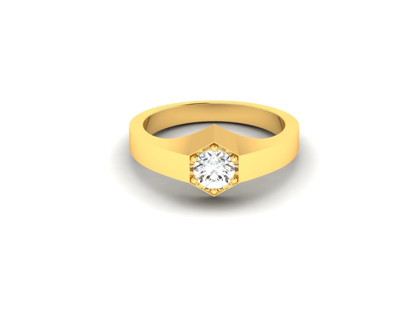 Solitaire ring model 3D print model_7