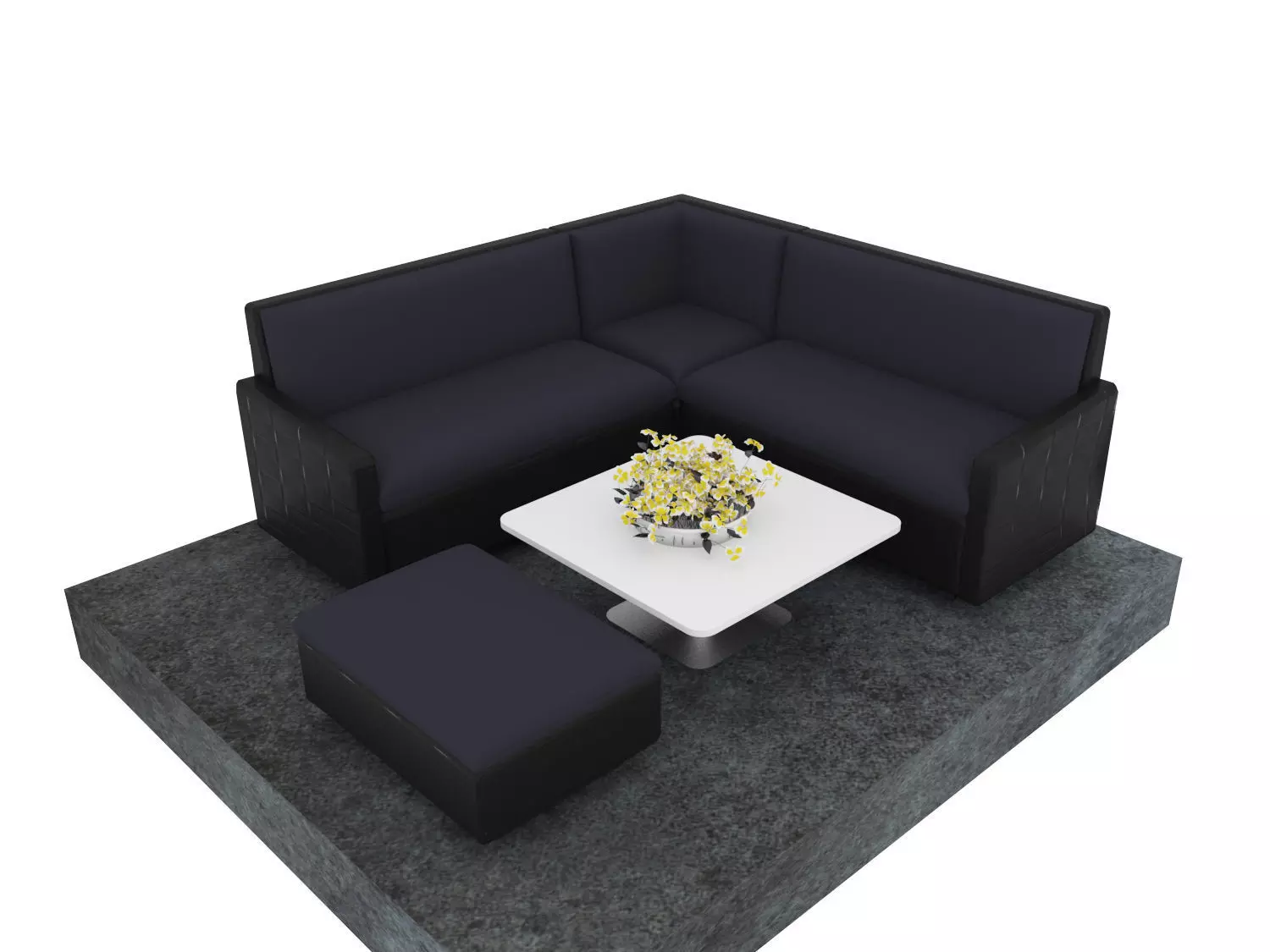 OUTDOOR SOFA AND SIDE TABLE Free 3D model_0