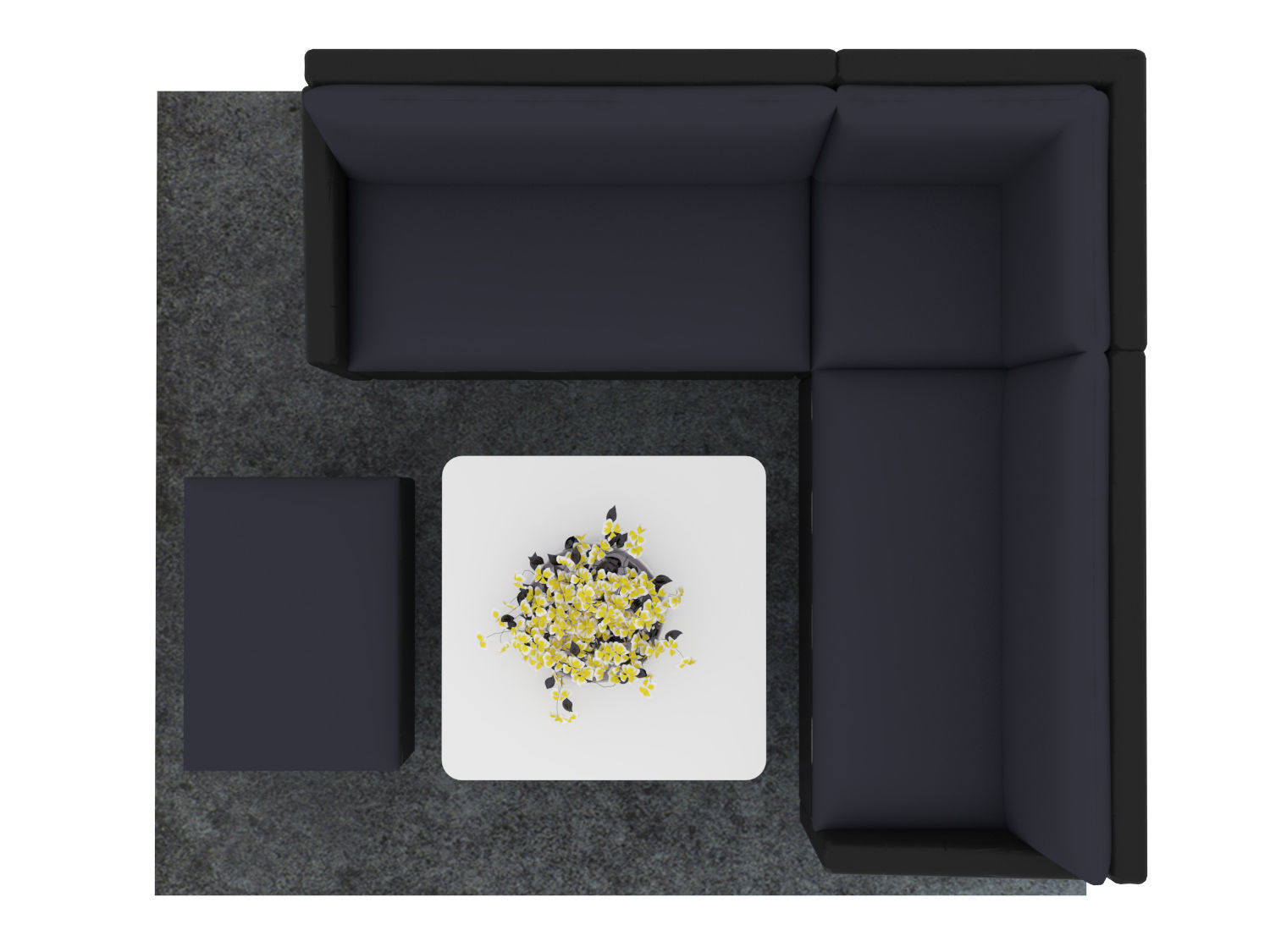 OUTDOOR SOFA AND SIDE TABLE Free 3D model_1