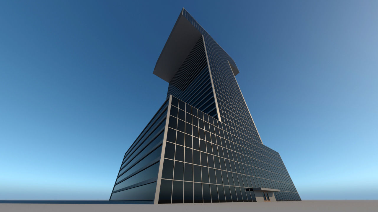 High-rise building skyscraper  letter I 3D model 3D model_2