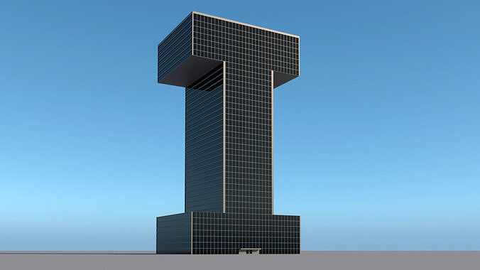 High-rise building skyscraper  letter I 3D model 3D model
