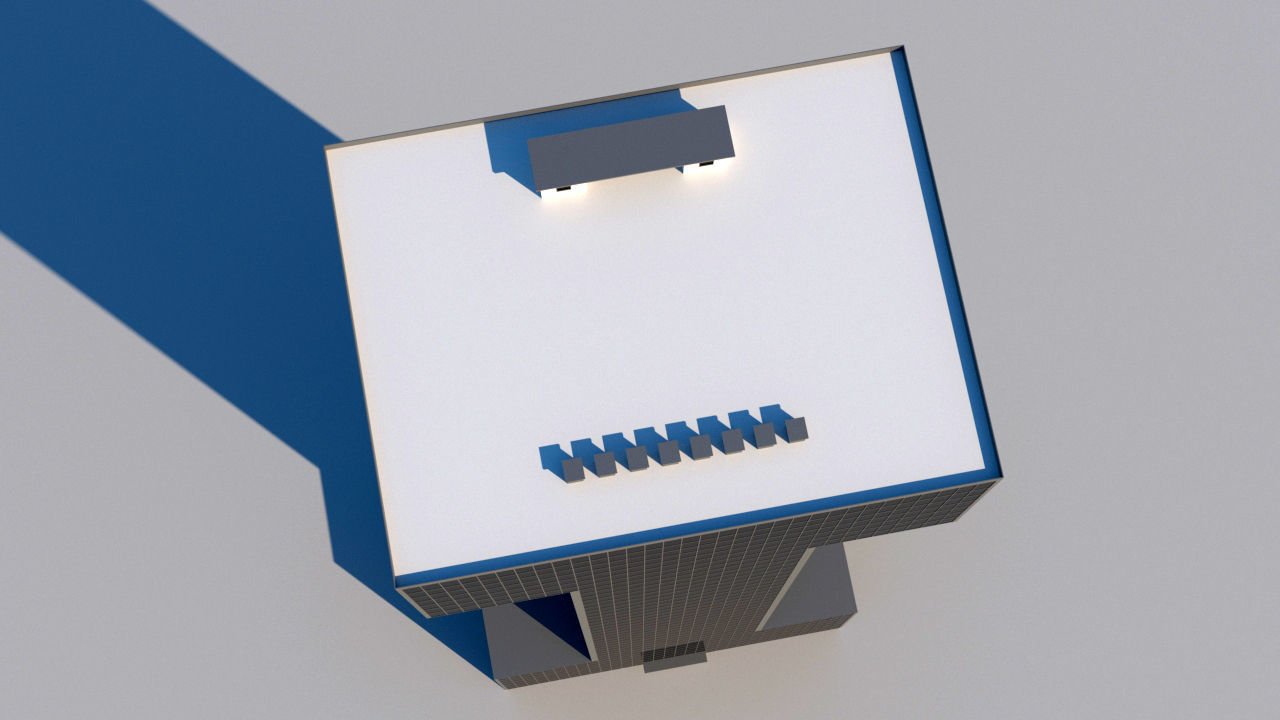 High-rise building skyscraper  letter I 3D model 3D model_3