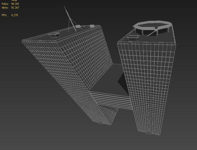 High-rise building skyscraper  letter H 3D model 3D model_10